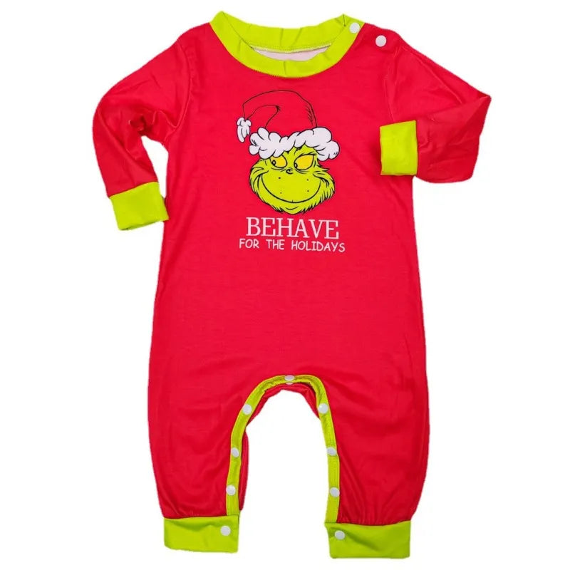 Matching Grinch Behave for the Holidays Print Cozy and Festive Christmas Pajamas for the Whole Family