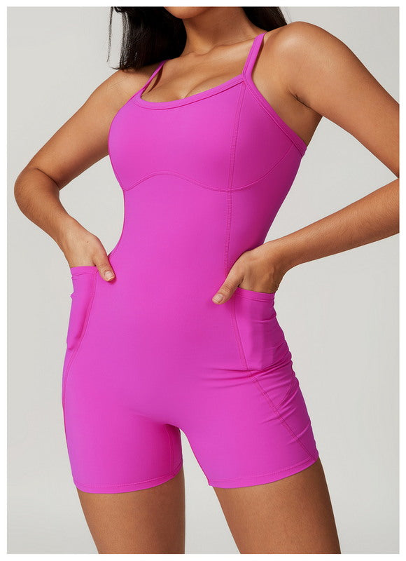 Modern Active Quick Dry Active Romper With Pockets