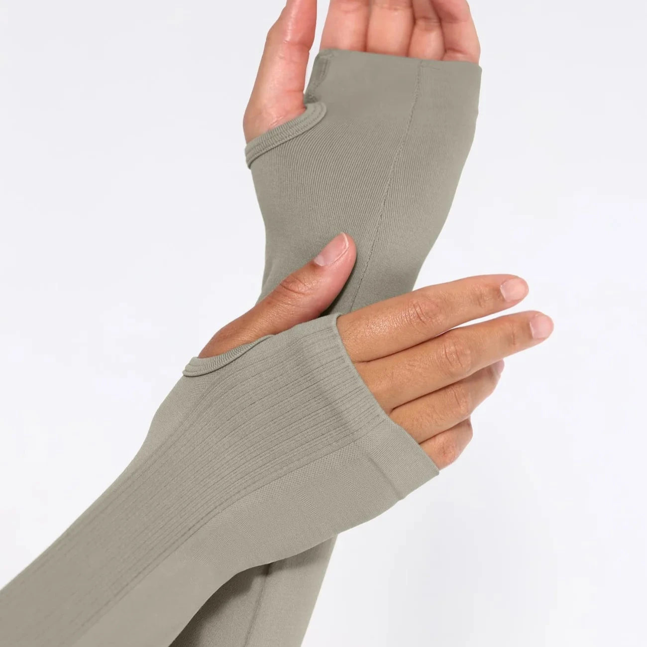 Beige compression glove on a white background