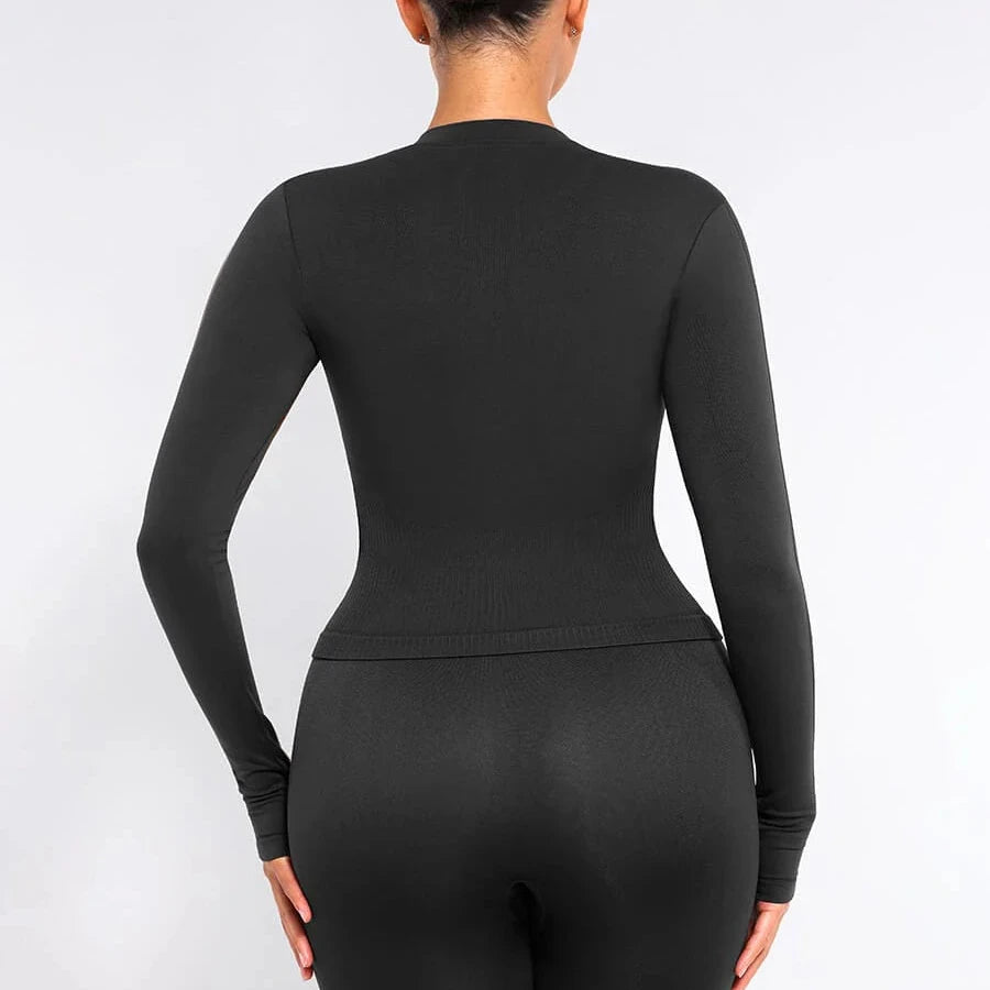 Seamless Full Zipper Running Top