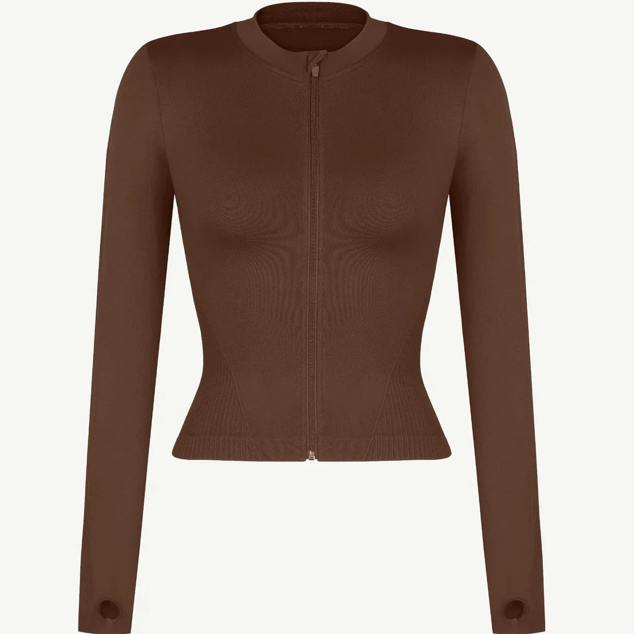 Seamless Full Zipper Running Top