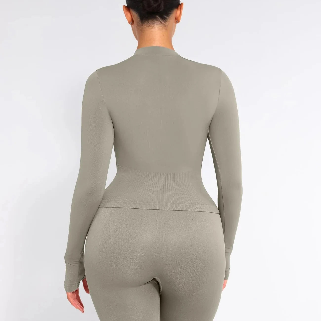 Seamless Full Zipper Running Top