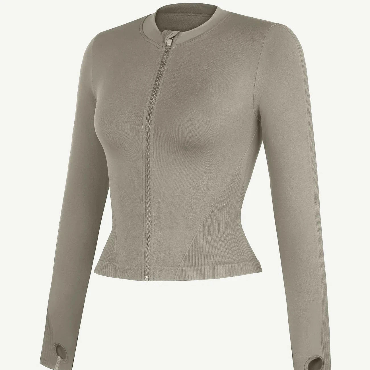 Seamless Full Zipper Running Top