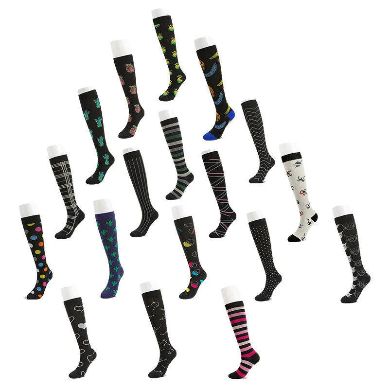 Pack of 5 PrecisionFit Elite Compression Socks: Unisex Performance Running Gear for Nurse, Sport and Fitness Enthusiasts-Modern Active