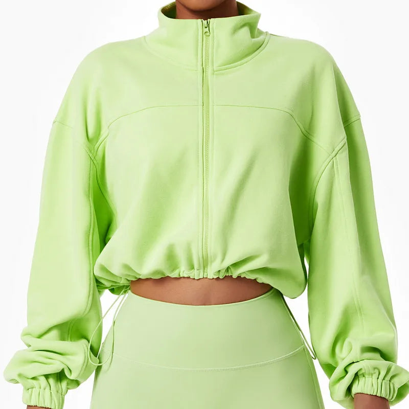 PowerFlex Harmony Precision: Gym Fitness Clothing Zip up cropped jacket-Modern Active