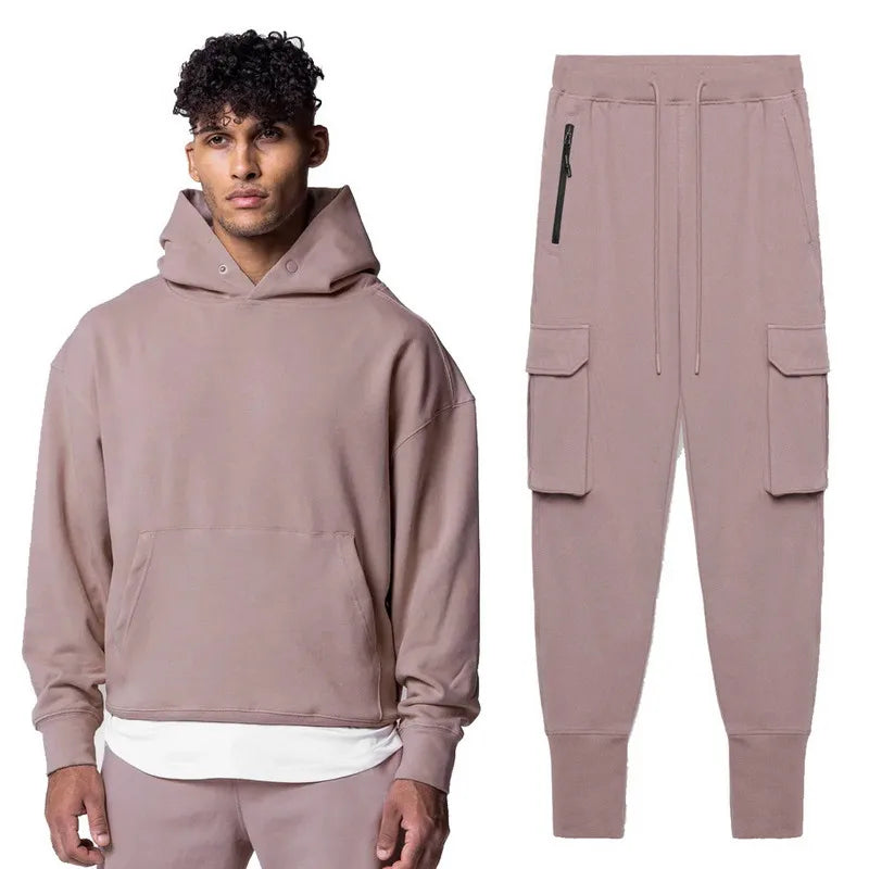 Modern Active Flex Men's Fitness Hoodie & Trousers Set: Performance Comfort for Every Workout