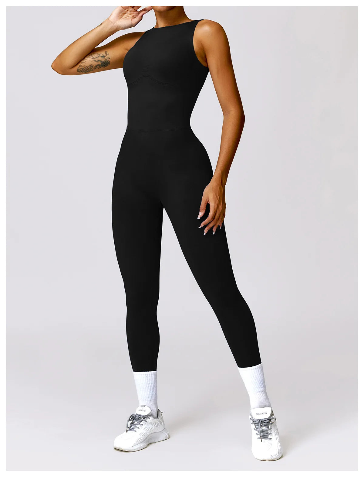 FlexiStretch Seamless Yoga Sleeveless Leggings Jumpsuit-Modern Active