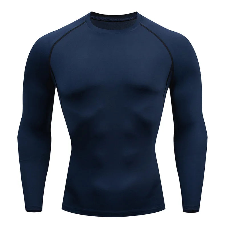 High-Elastic Quick Dry Compression Shirt - Long Sleeve Gym Fitness Top-Modern Active