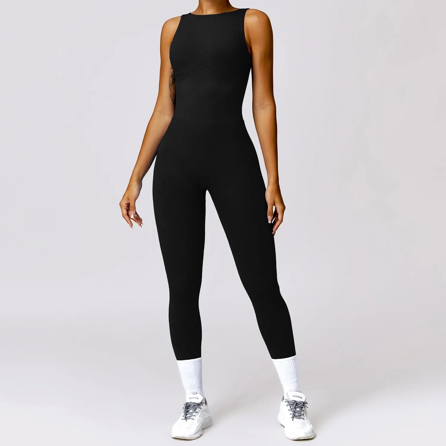 FlexiStretch Seamless Yoga Sleeveless Leggings Jumpsuit-Modern Active