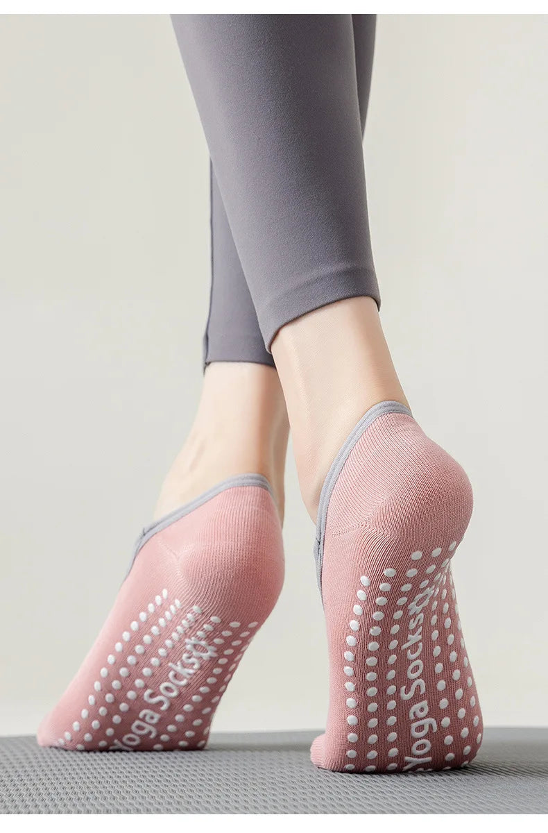 Pack of 5 BareFlex Cotton Grip: Non-Slip Ballet & Yoga Socks with Straps-Modern Active