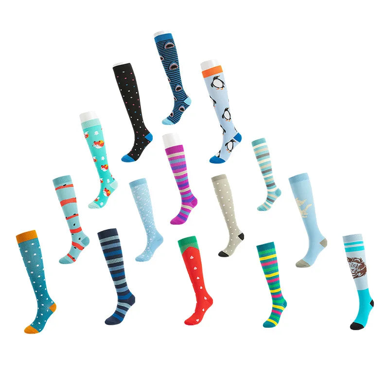 Pack of 5 PrecisionFit Elite Compression Socks: Unisex Performance Running Gear for Nurse, Sport and Fitness Enthusiasts-Modern Active