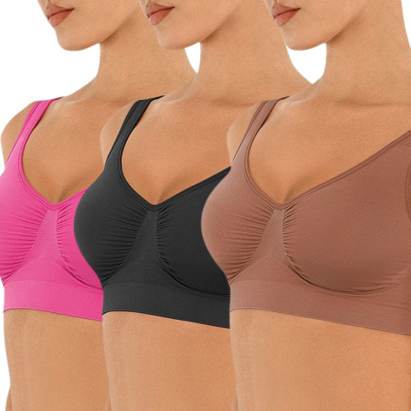 Seamless Shaping Support Bra with Wide Back