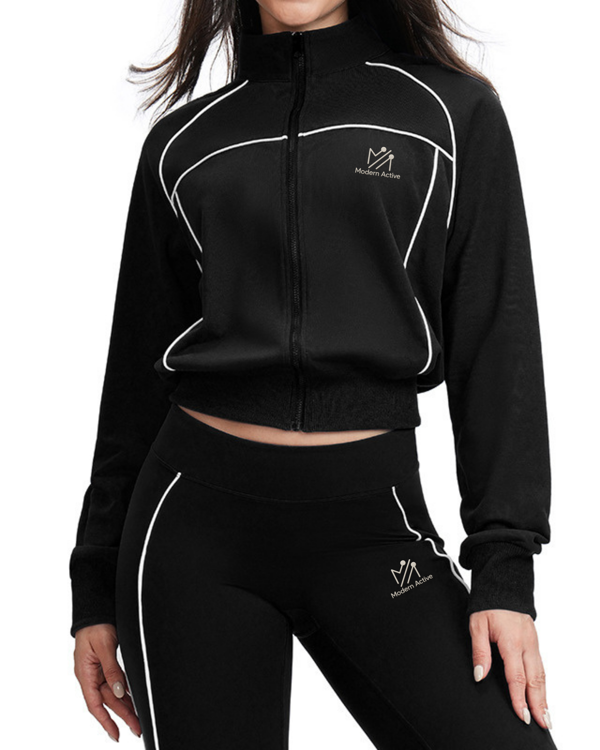 Modern Active Contour Zip-Up Lounge Set