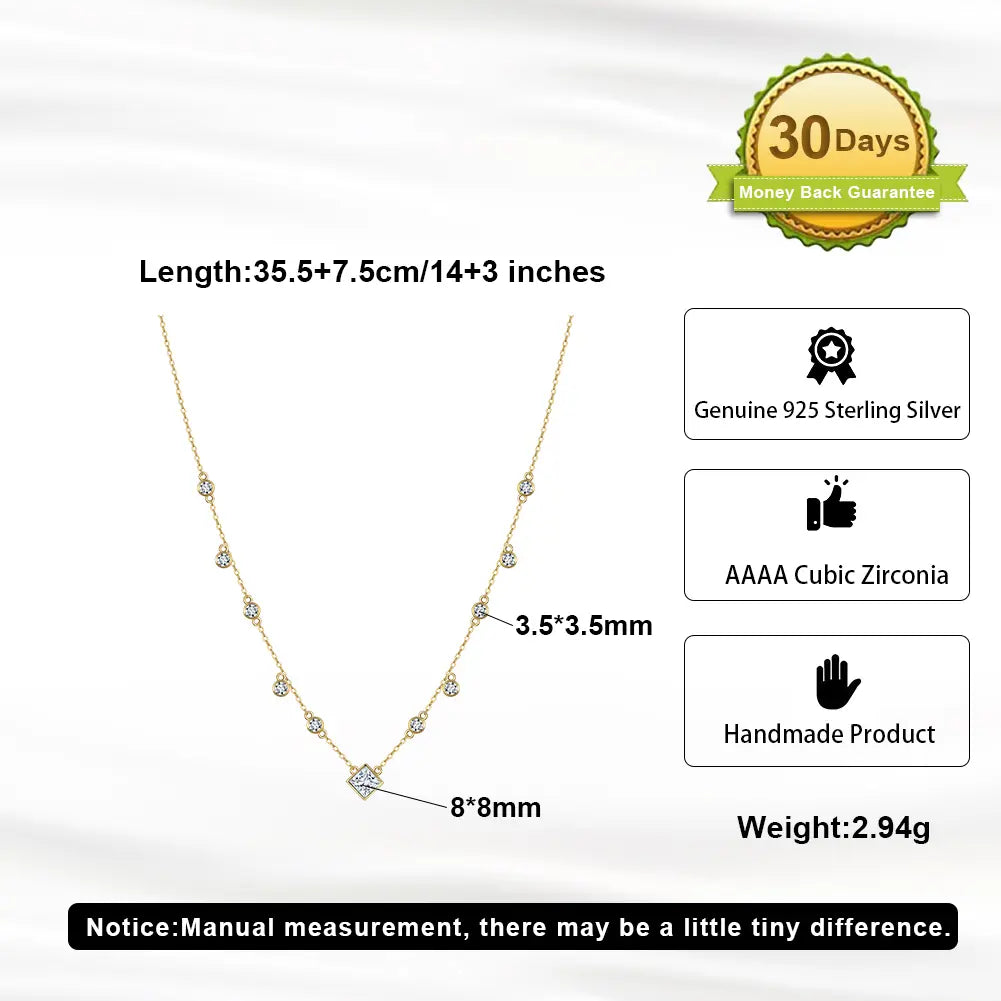 Modern Active Radiant Elegance Sterling Silver Necklace