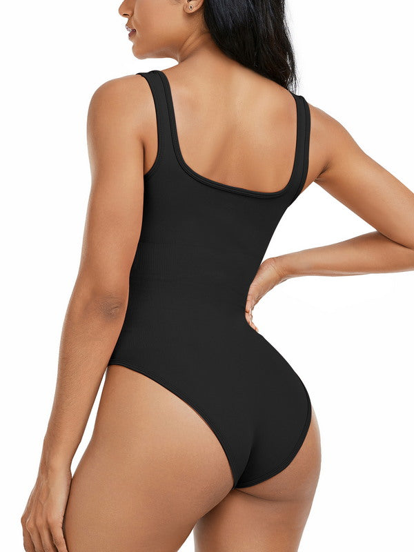 SereneChic Square Neck Yoga Bodysuit