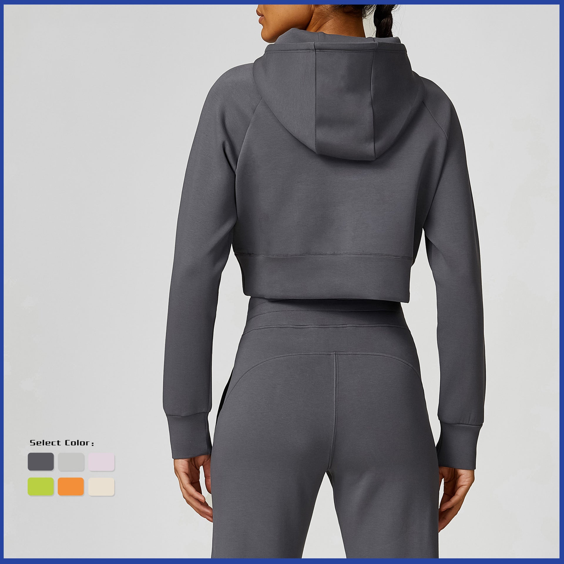 FlexEase Leisure Long Sleeve Crop Hoodie-Modern Active