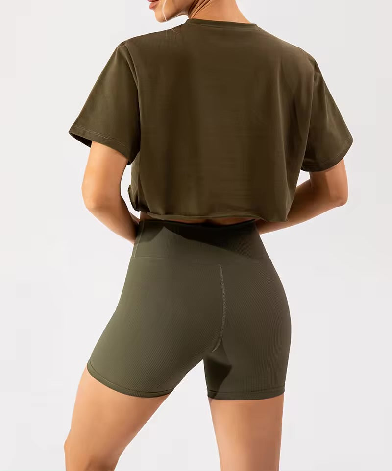 Flow Harmony Ribbed Elegance  Seamless Shorts-Modern Active