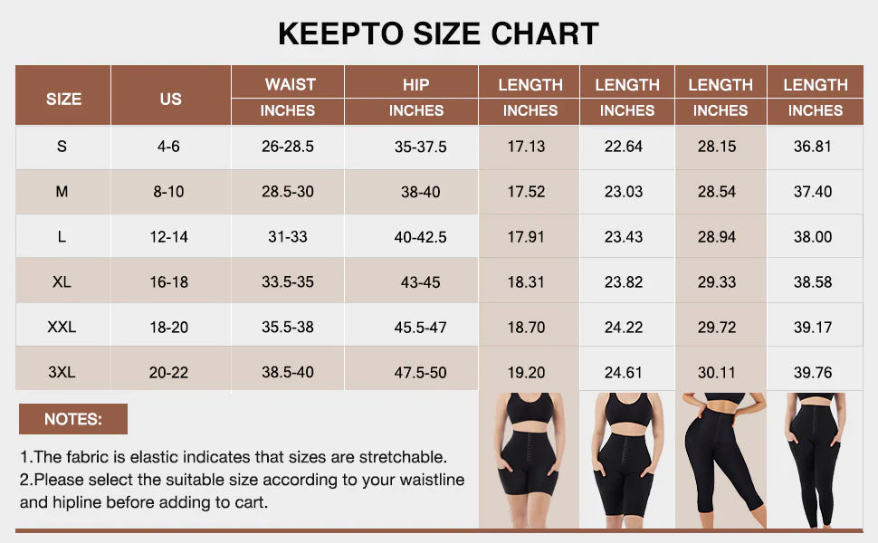a women's cropped top and leggings sizes chart
