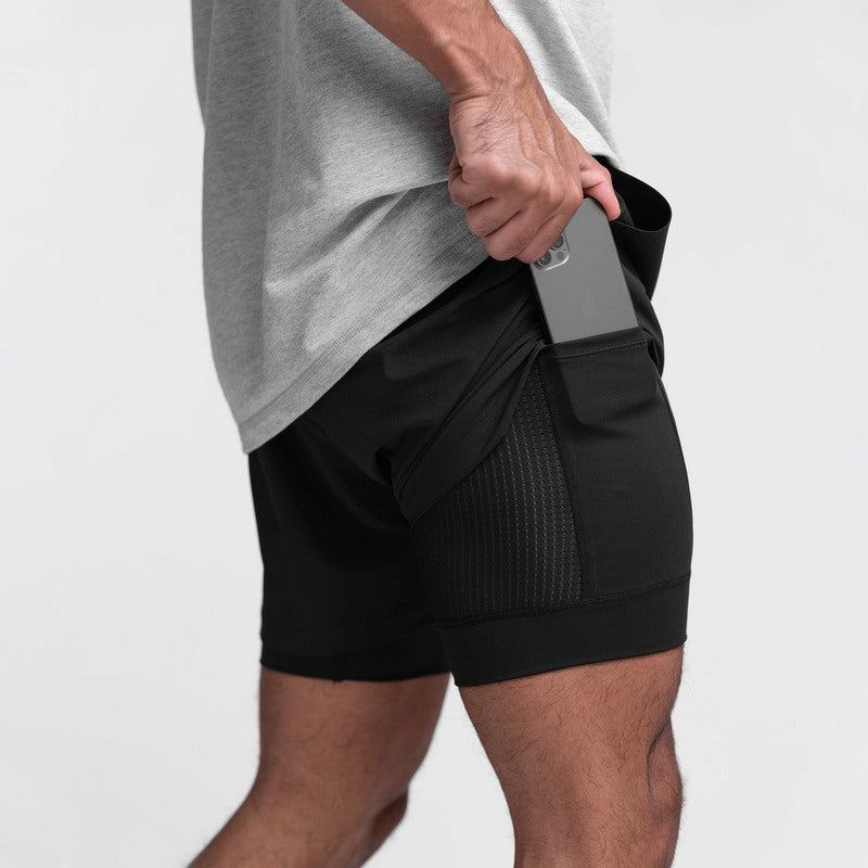 Modern Active Mens 2 in 1 Plus Size Shorts Workout Athletic Fitness Shorts Running Sports Gym Shorts For Men