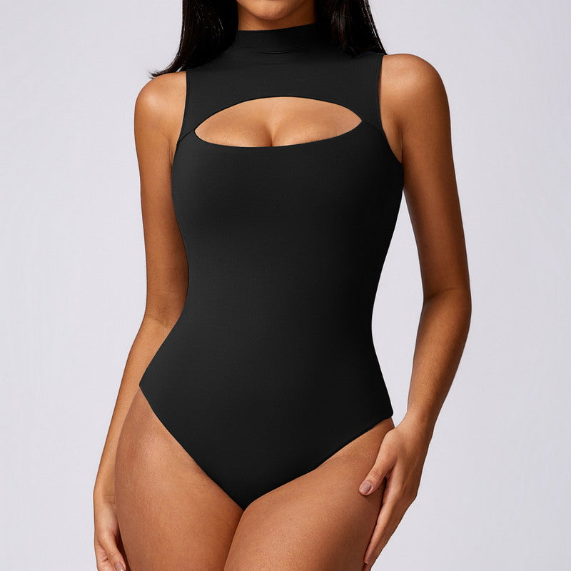 Modern Active  Solid Seamless Yoga One Piece Bodysuit - Backless Hollow Training Fitness Sports Bodysuit Thong