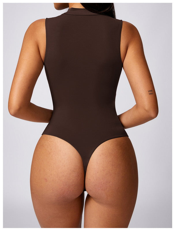 Modern Active  Solid Seamless Yoga One Piece Bodysuit - Backless Hollow Training Fitness Sports Bodysuit Thong