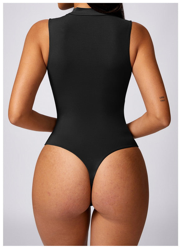 Modern Active  Solid Seamless Yoga One Piece Bodysuit - Backless Hollow Training Fitness Sports Bodysuit Thong