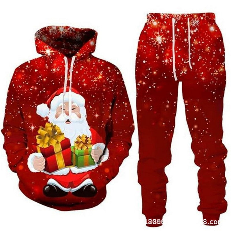 Modern Active Unisex Ugly Christmas Hooded Sweater and Pants Set