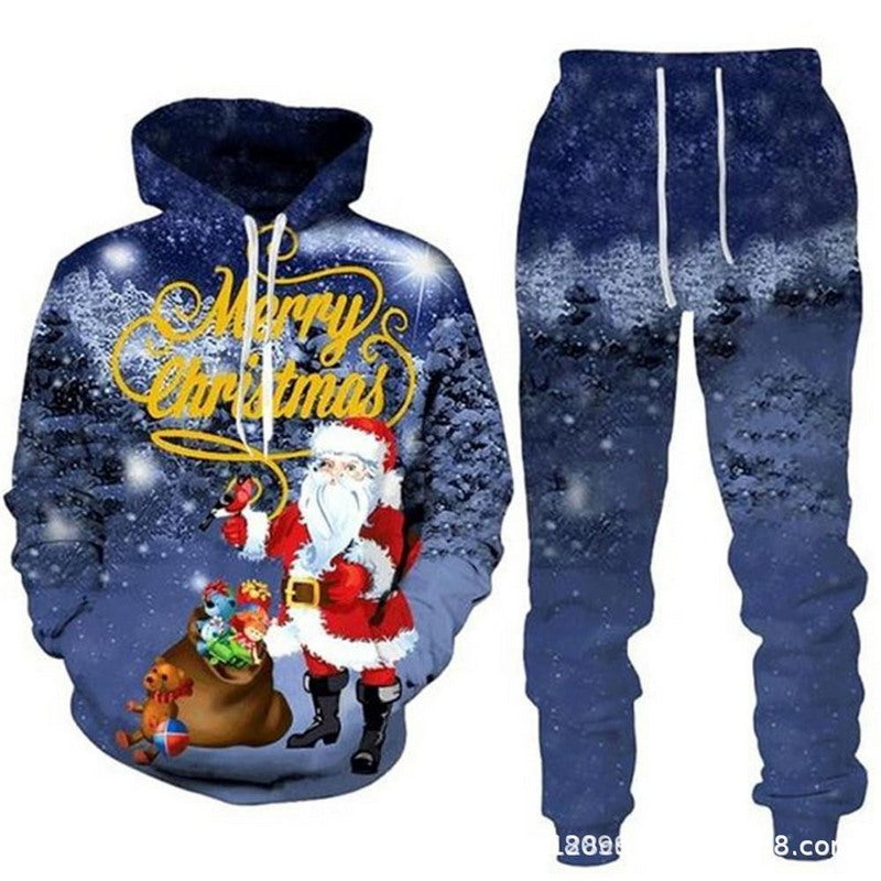 Modern Active Unisex Ugly Christmas Hooded Sweater and Pants Set