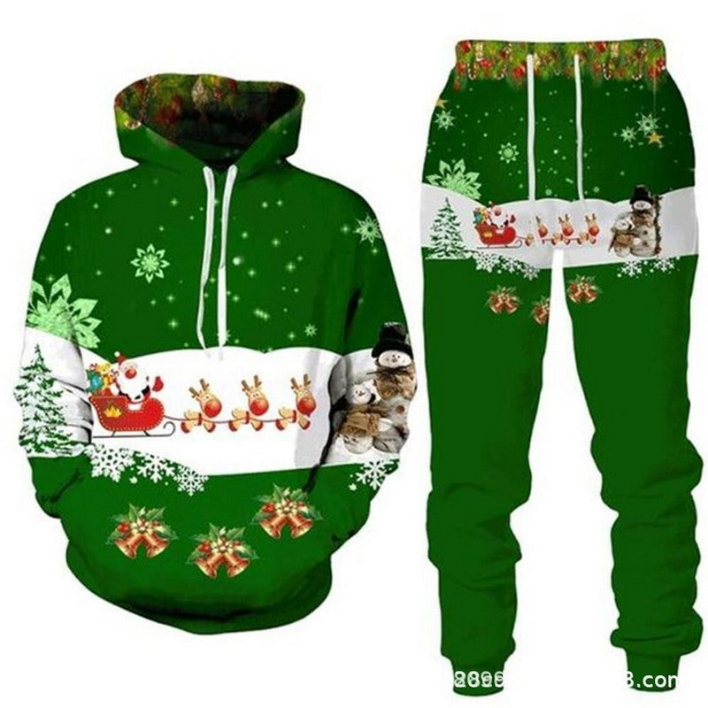 Modern Active Unisex Ugly Christmas Hooded Sweater and Pants Set