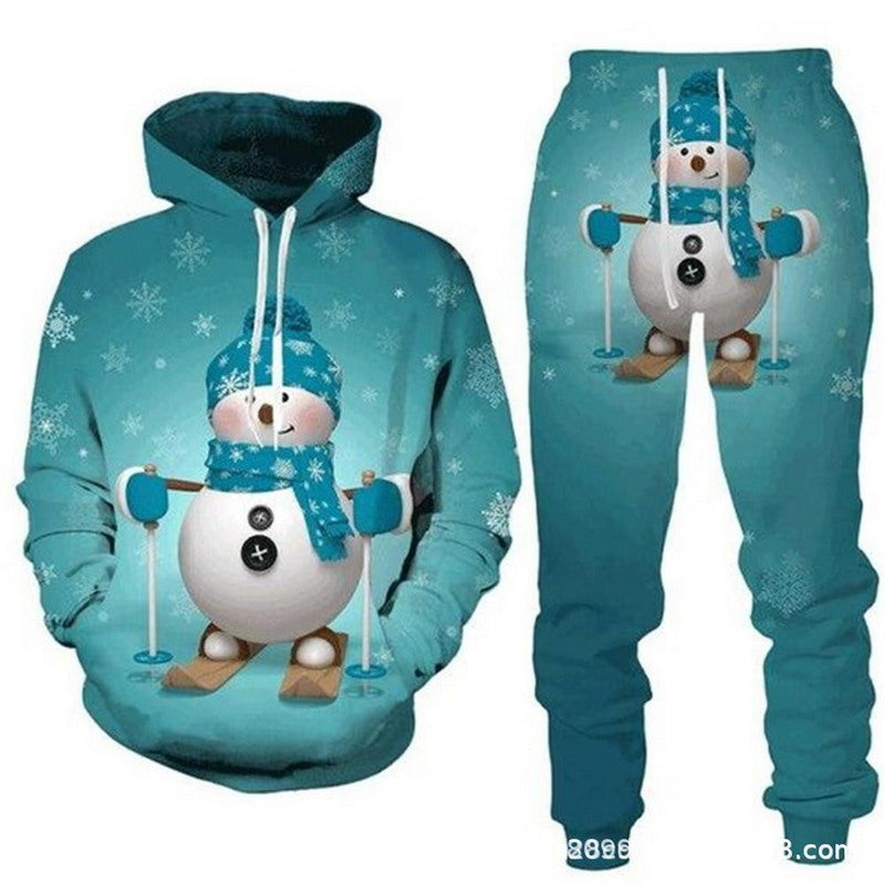 Modern Active Unisex Ugly Christmas Hooded Sweater and Pants Set