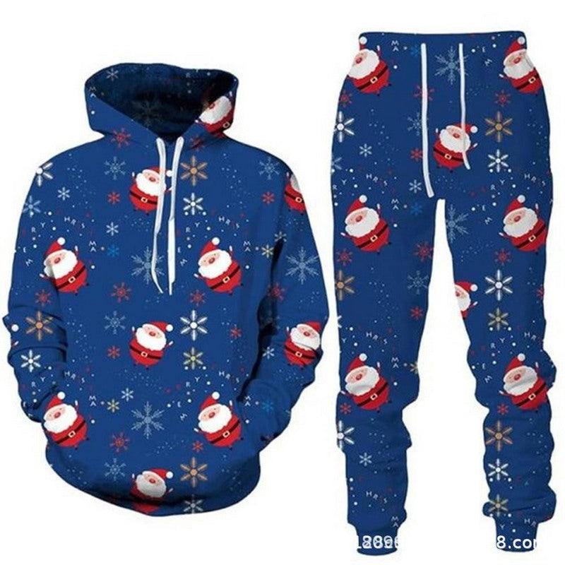 Modern Active Unisex Ugly Christmas Hooded Sweater and Pants Set