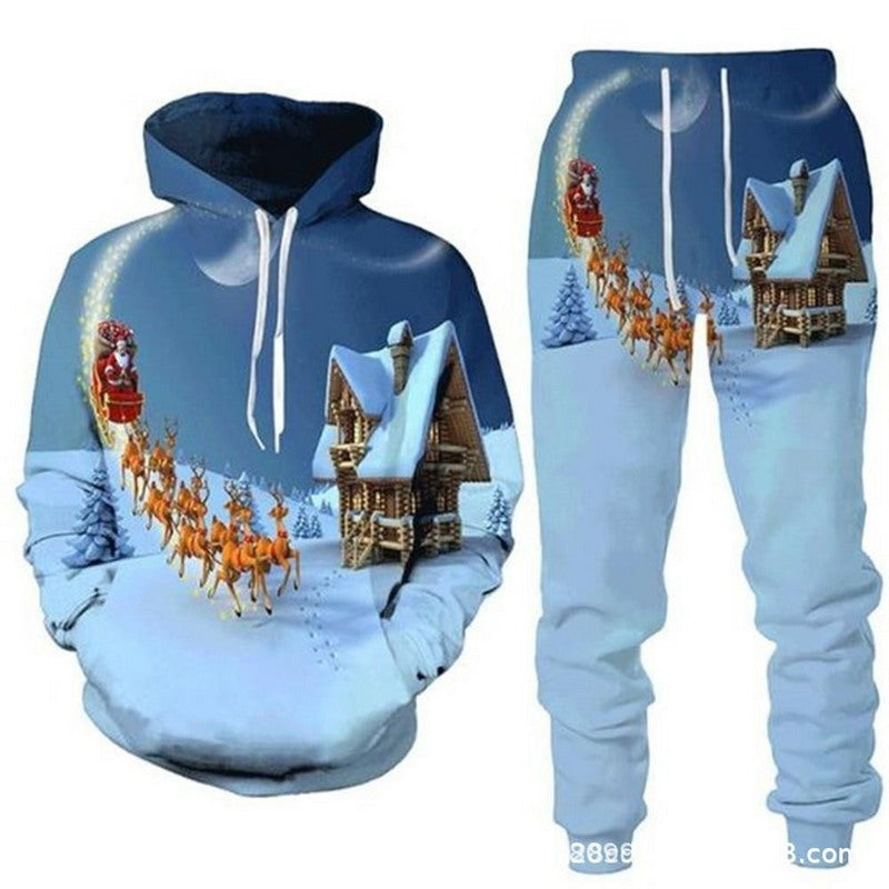 Modern Active Unisex Ugly Christmas Hooded Sweater and Pants Set