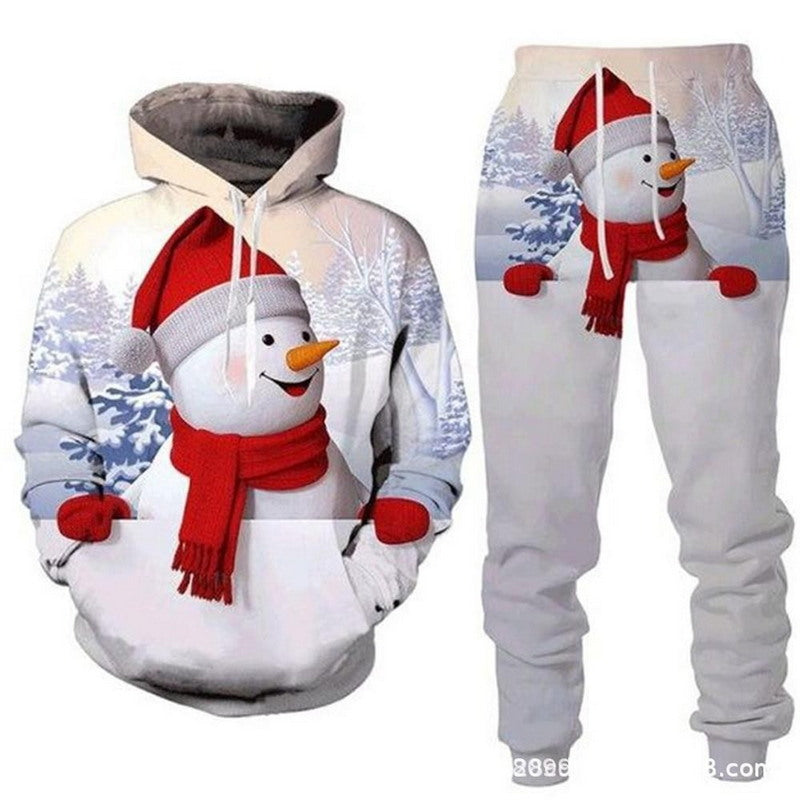 Modern Active Unisex Ugly Christmas Hooded Sweater and Pants Set