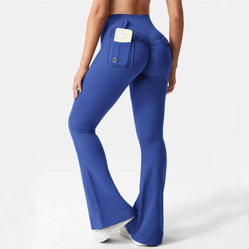 High-Waisted Flare Leggings with Back Pocket