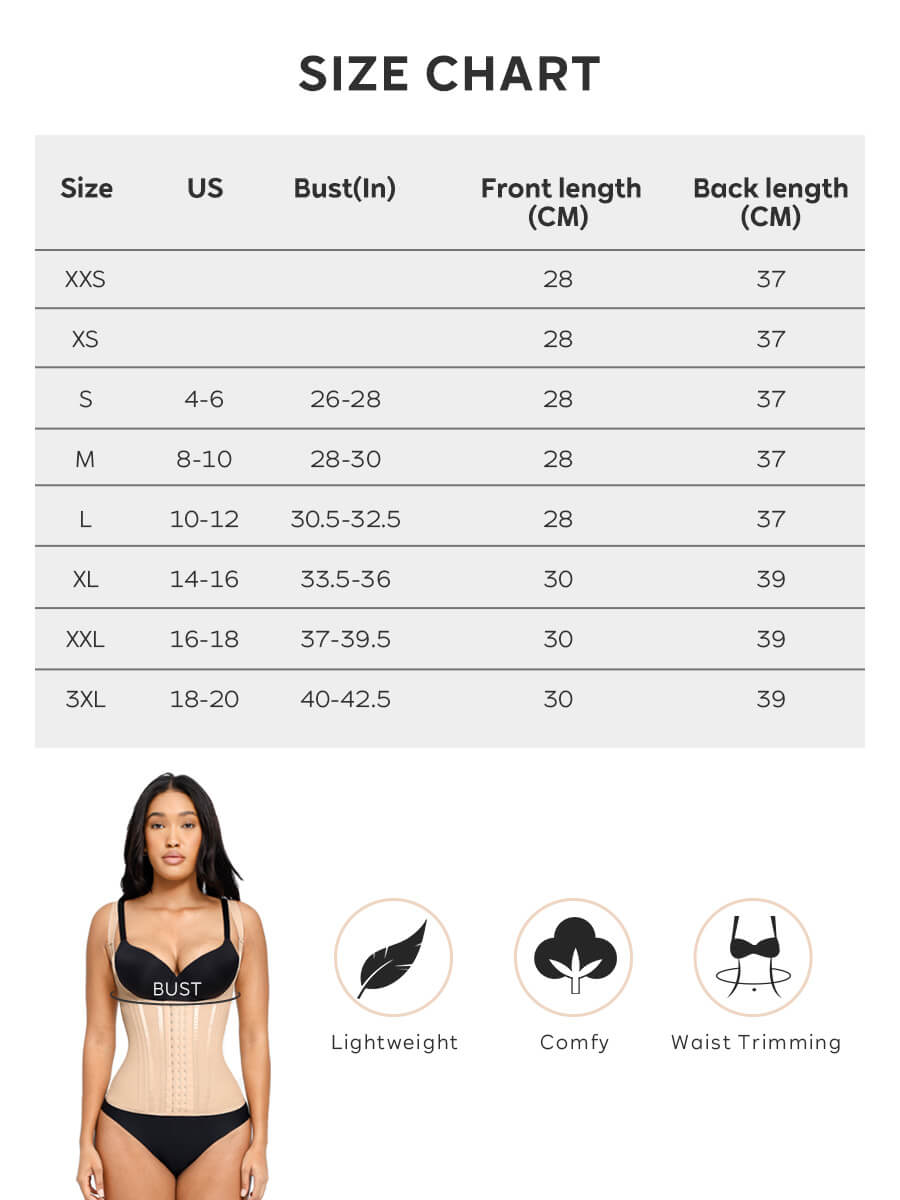 Modern Active Waist Trainer Vest with 13 Built-in Steel Bones & U-shaped Chest Support