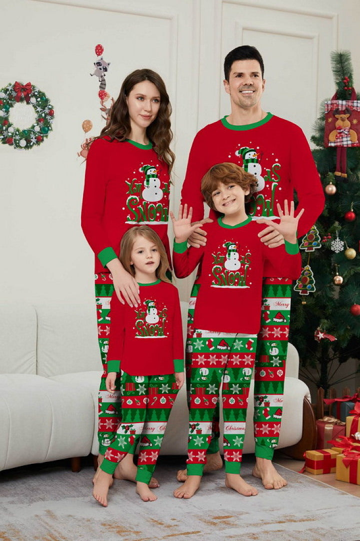 Merry Christmas Snowman Family Pajama Set