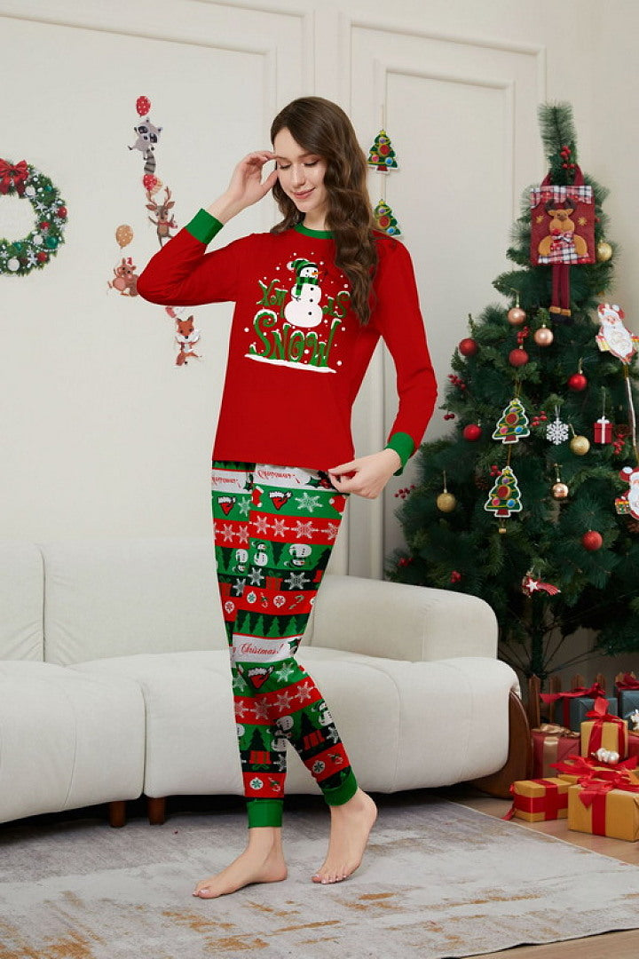 Merry Christmas Snowman Family Pajama Set