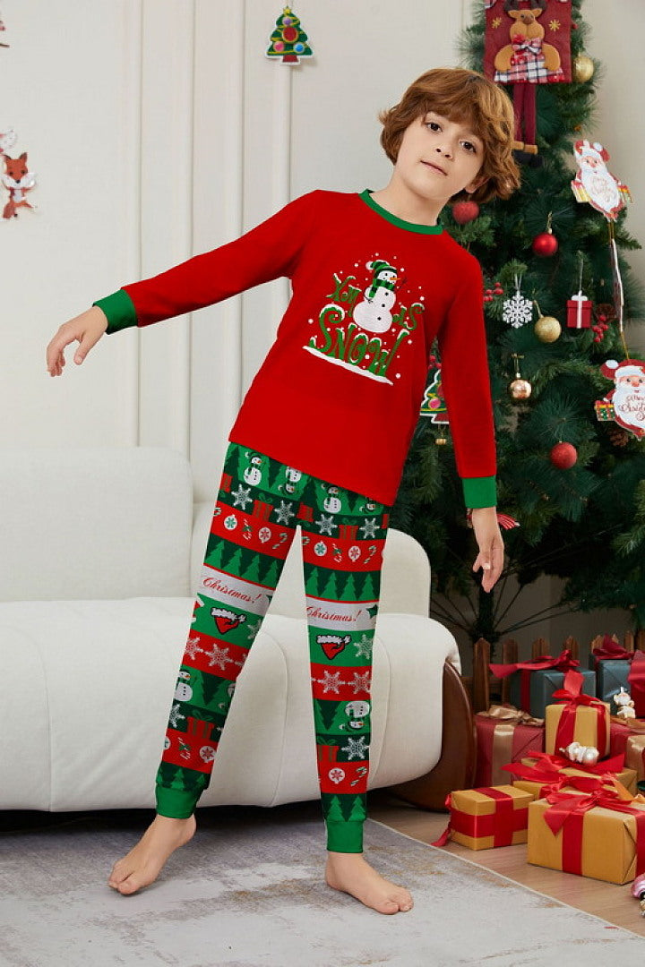 Merry Christmas Snowman Family Pajama Set