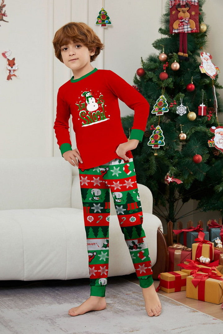 Merry Christmas Snowman Family Pajama Set
