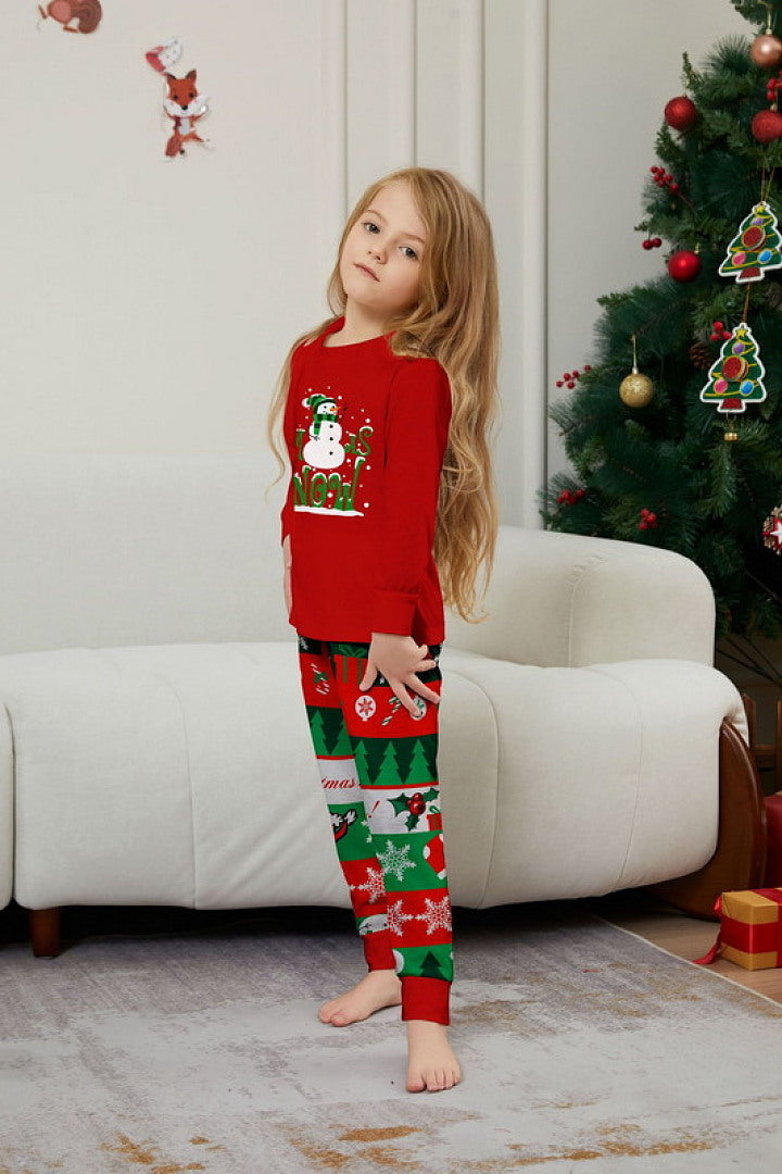 Merry Christmas Snowman Family Pajama Set