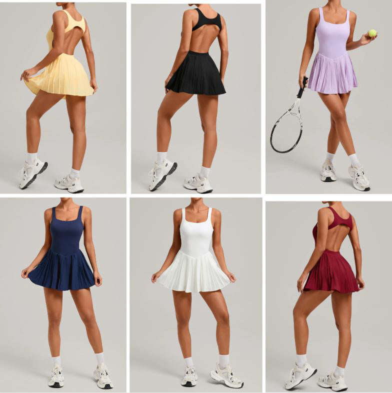 SerenePleat Tennis Dress