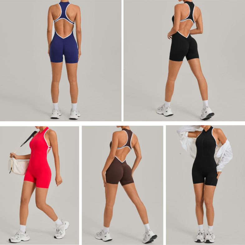 SereneWide Flared Piping Jumpsuit