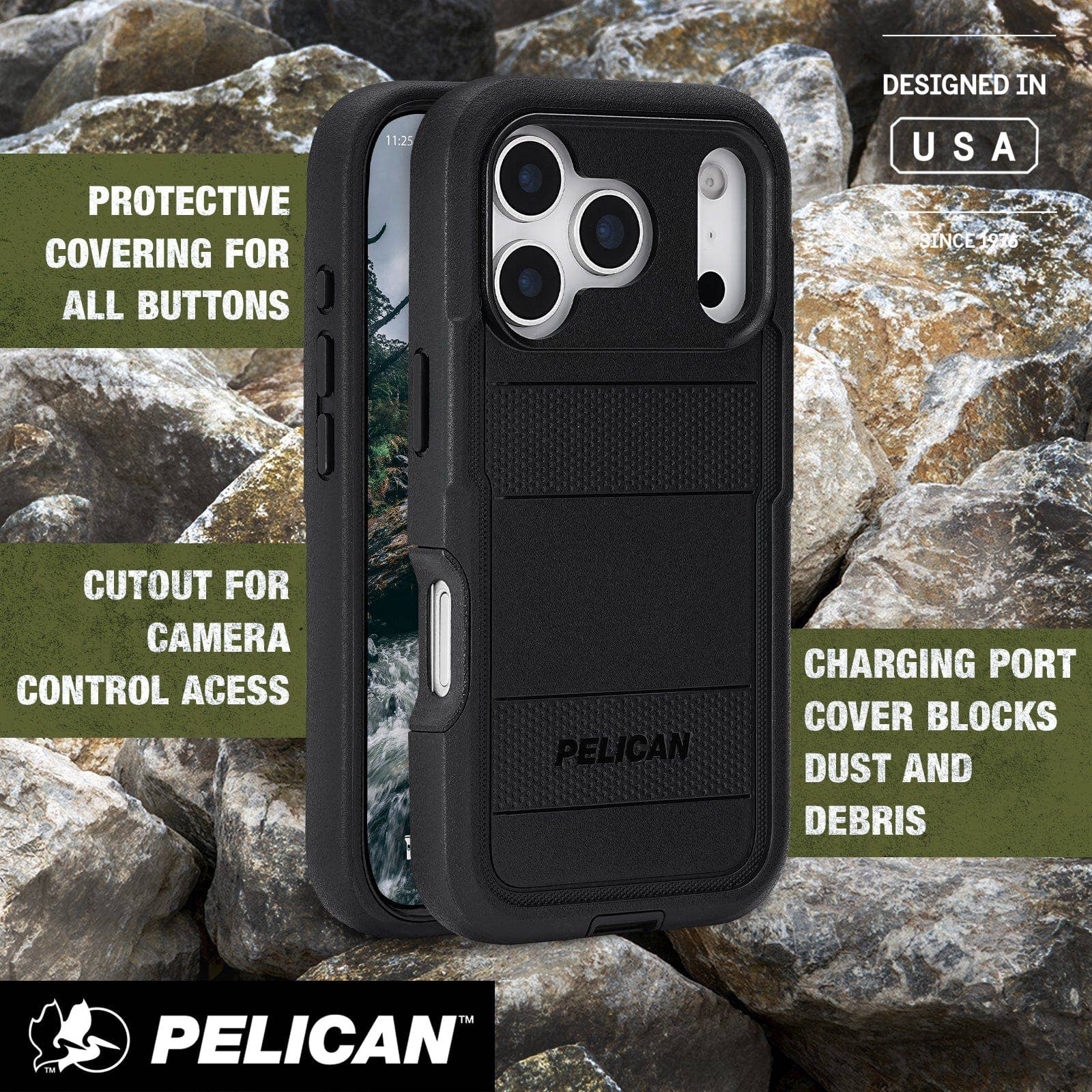 Pelican Voyager Black MagSafe - iPhone 17 Pro: Black