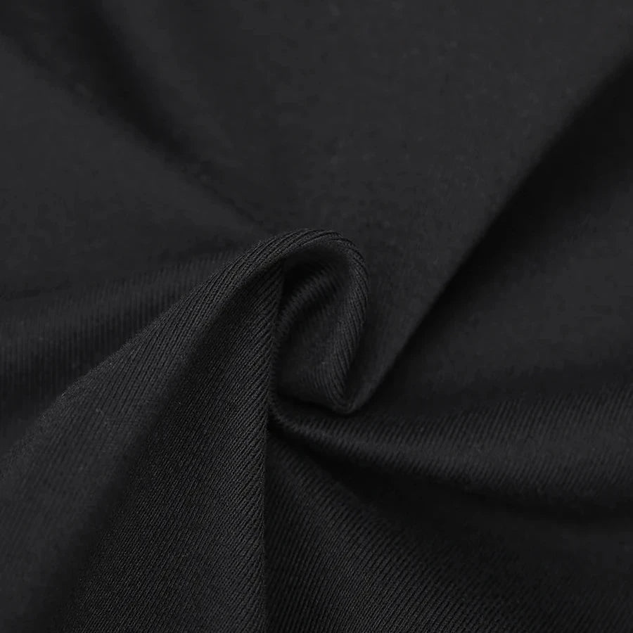 Close-up of black fabric with folds