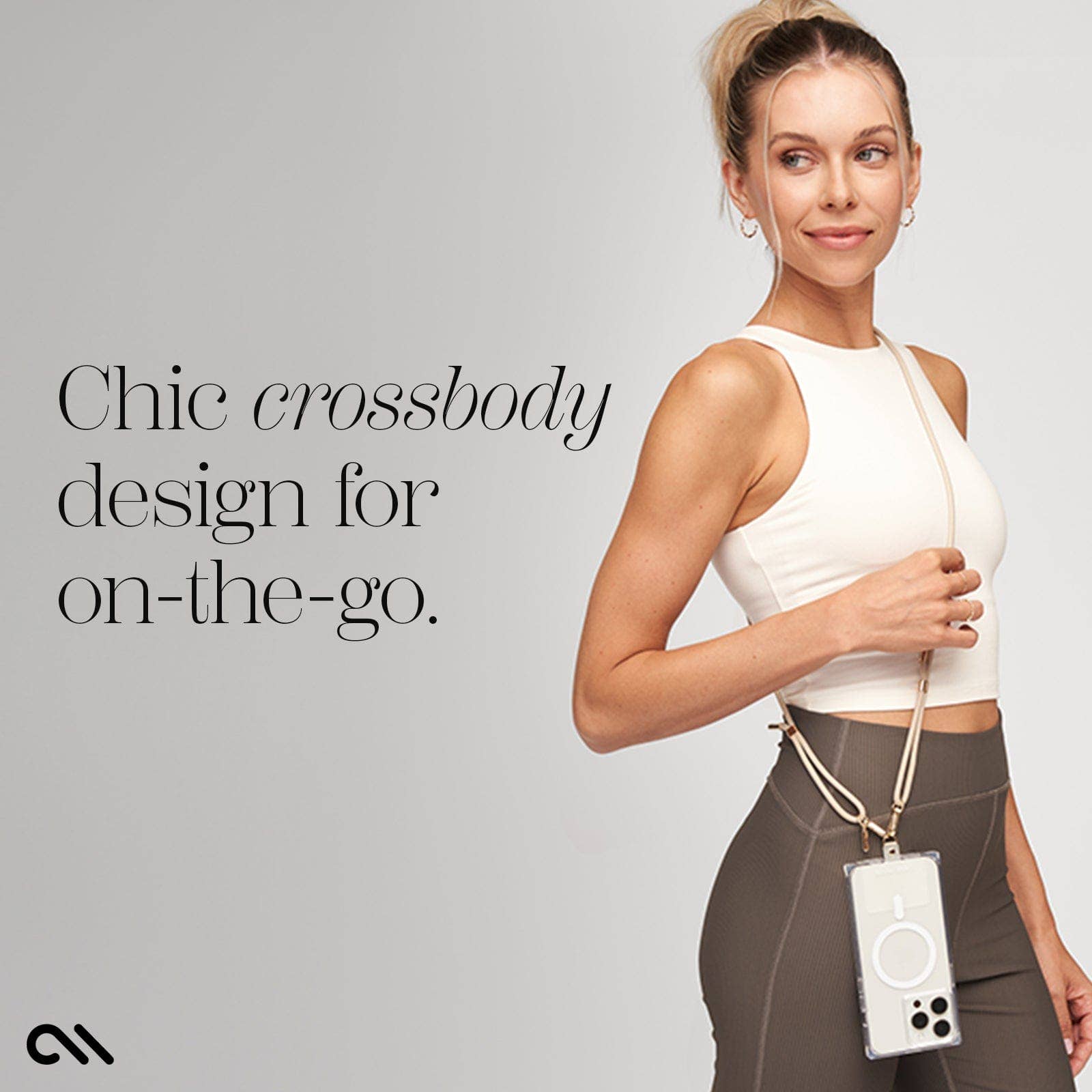 Beige Rope Phone Crossbody: Beige Rope