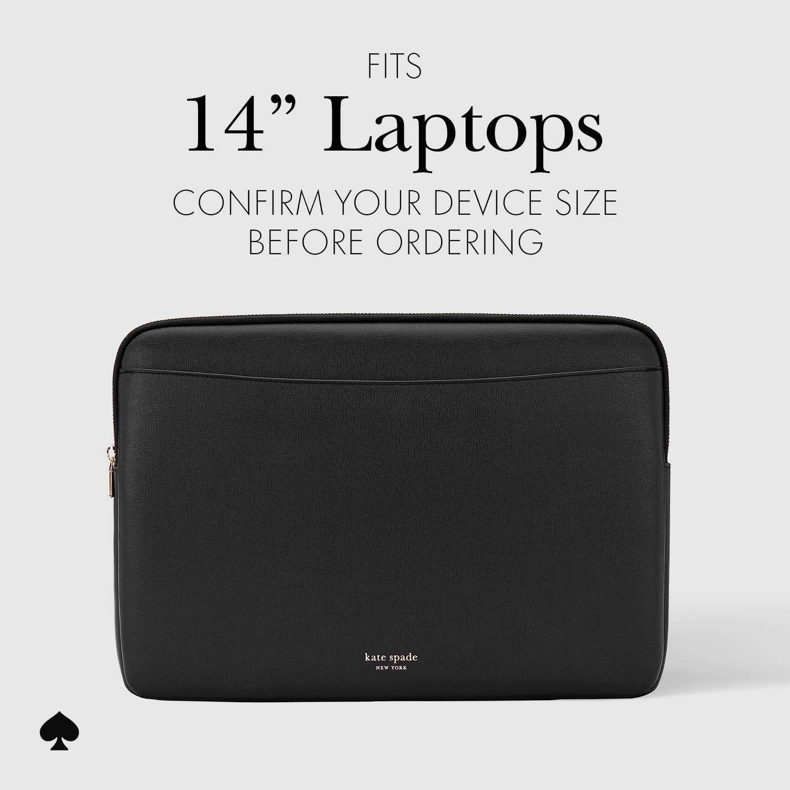 Kate spade new york Laptop Sleeve 14" Black Saffiano: Black