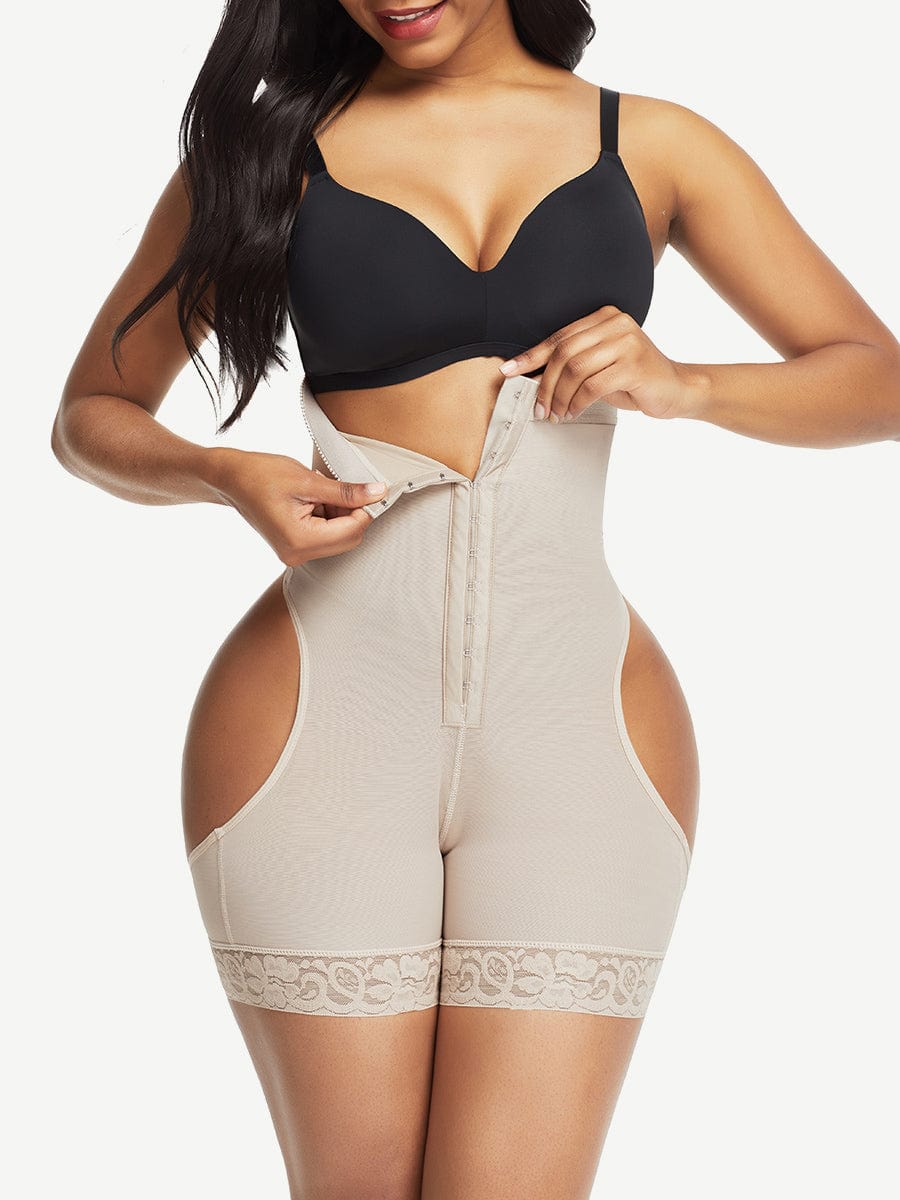 Flawlessly High Waist Open Butt Shapewear Shorts Stretchy-Modern Active