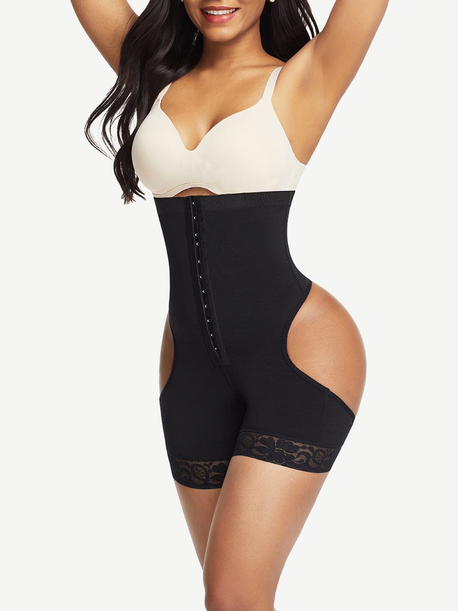 Flawlessly High Waist Open Butt Shapewear Shorts Stretchy-Modern Active