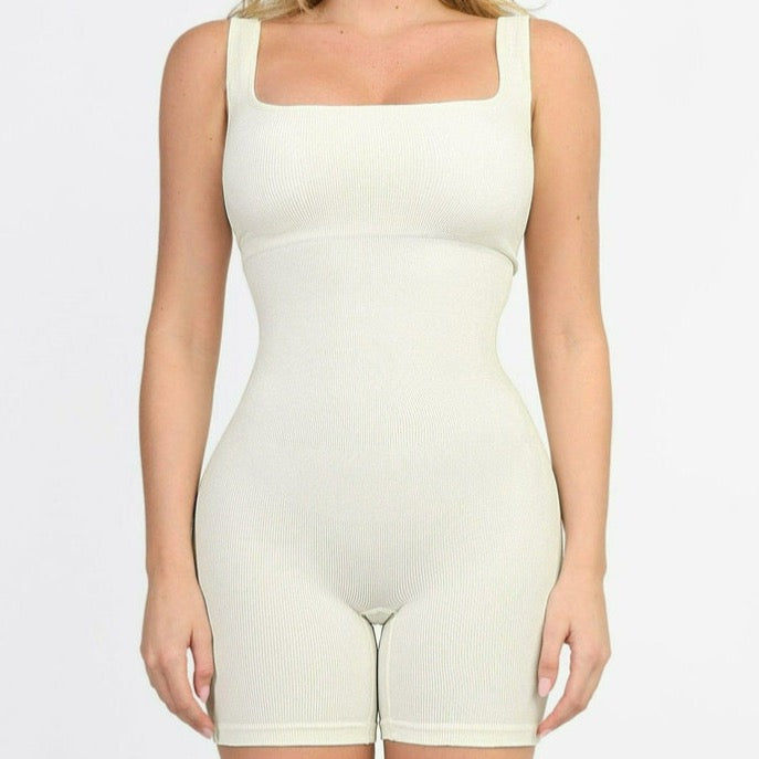 Modern Active Seamless Square Neck One Piece Sport Romper Or Jumpsuit