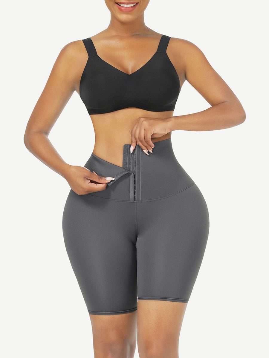 High Waist 2-In-1 Waist Trainer Shorts Mid-Thigh-Modern Active